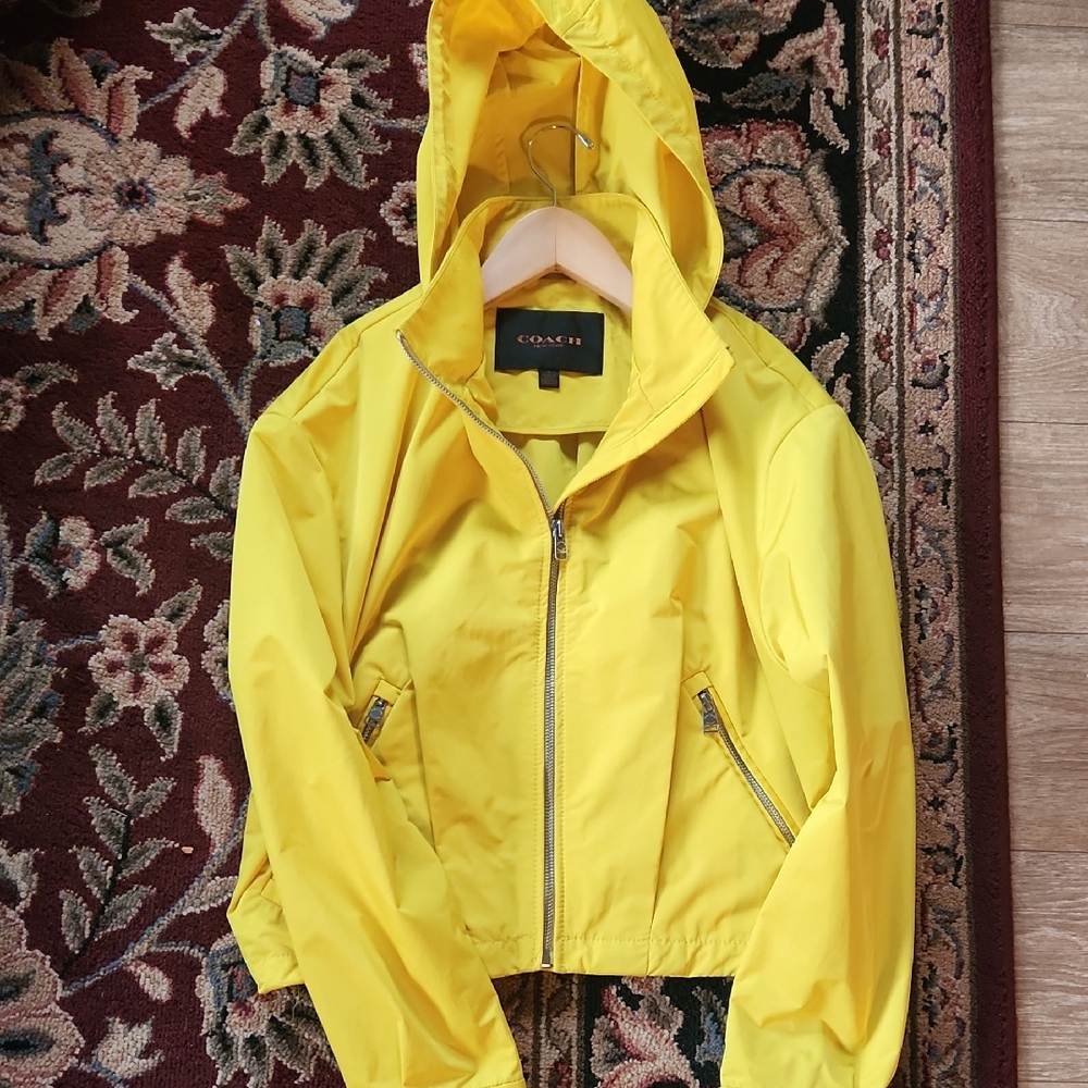 Coach Vibrant Yellow Zip-Up Jacket